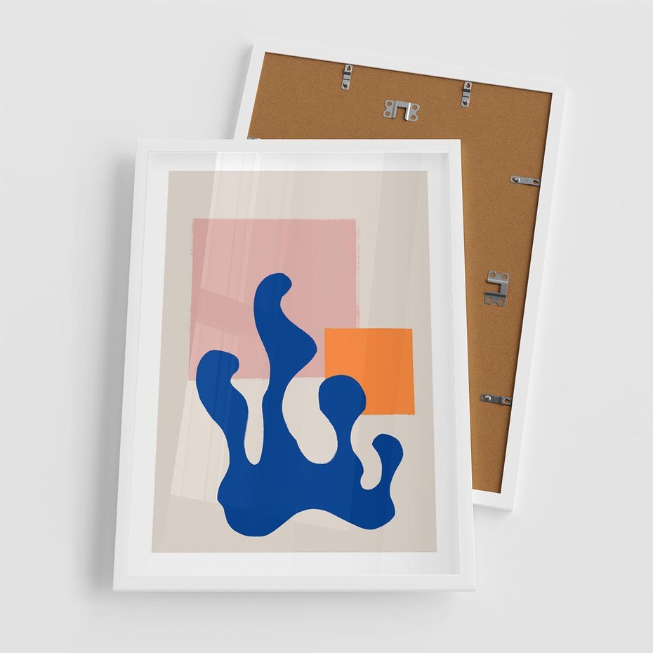 Plakat w ramie 50x70 - Bezgraniczna Galeria Plam - abstrakcja, nowoczesny plakat - rama biała