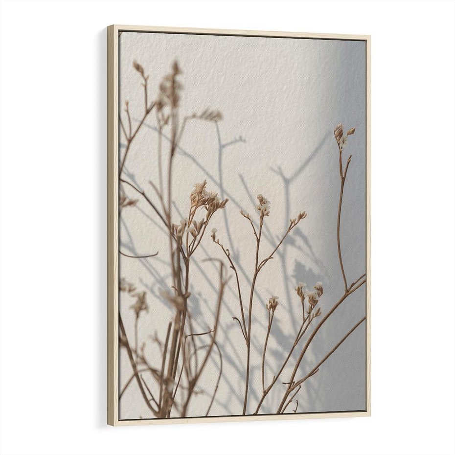 Obraz w ramie 80x120 - Boho gałązki suche - gałązki, suche - rama drewno