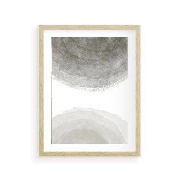Plakat w ramie 50x70 - Impresje Energii - rozmyte cienie, abstrakcja - rama drewno