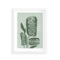 Plakat w ramie 30x40 - Nurtująca Zieleń - abstrakcyjny zielony motyw, skandynawski design - rama biała