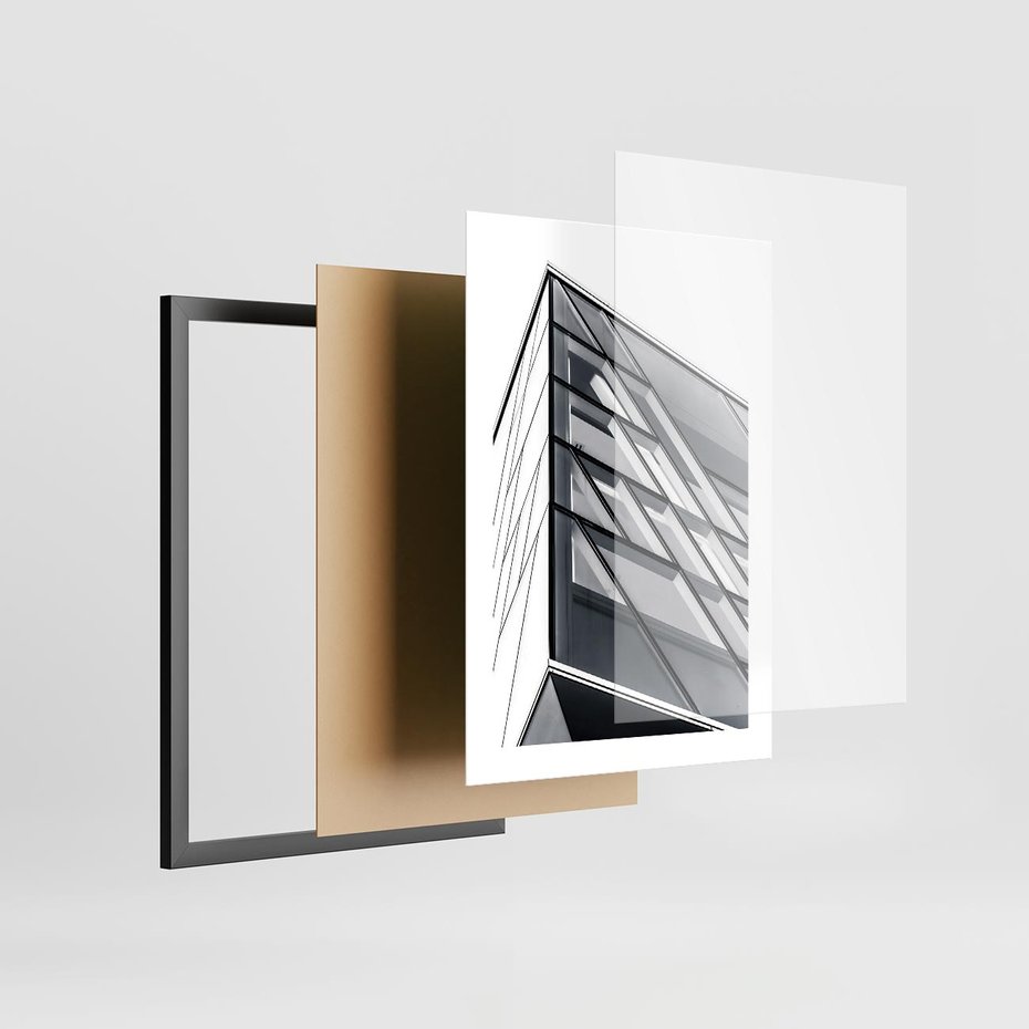 Plakat w ramie 30x40 - Architektura Przyszłości: Czarno-Białe Ujęcie - nowoczesna architektura, czarno białe zdjęcie - rama czarna