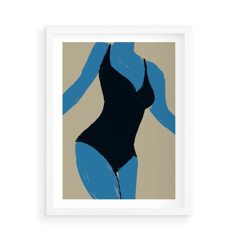 Plakat w ramie 50x70 - Zaklęta Kompozycja - abstrakcyjny plakat, nowoczesna sztuka - rama biała