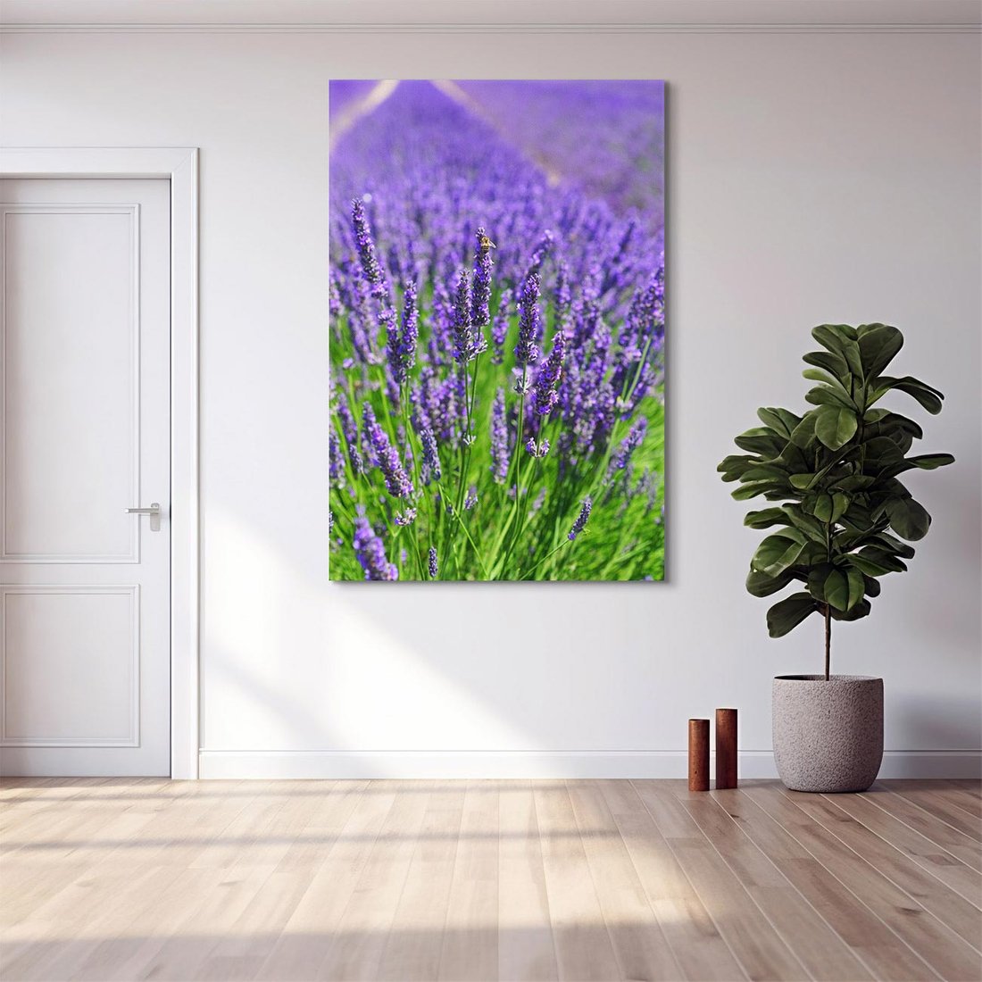 Obraz na płótnie 50x70 - Lawendowe pola piękno natury - lawenda, kwiaty