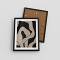 Plakat w ramie 30x40 - Nocne Pochłonięcia - abstrakcyjne linie, mroczny plakat - rama czarna