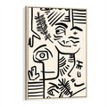 Obraz w ramie 80x120 - Ekspresyjne Odbicia Współczesności - abstrakcyjna grafika, minimalizm - rama drewno
