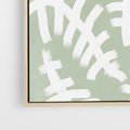Obraz w ramie 50x50 - Oaza Zieleni - zielona abstrakcja, zgaszona zieleń - rama drewno