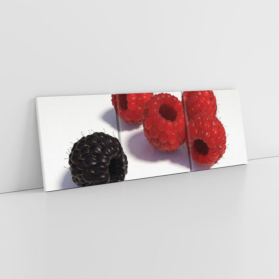 Obraz na płótnie 150x50 - Maliny Jeżyny Owoce - maliny, jeżyny