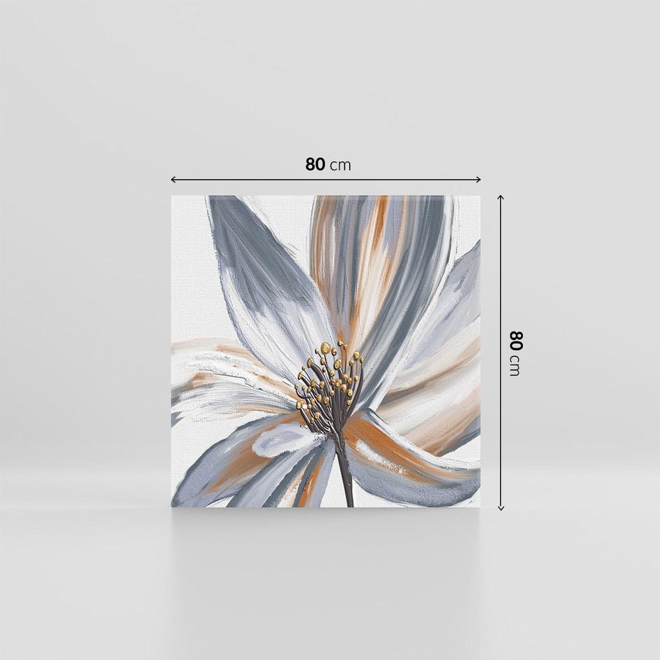 Obraz na płótnie 80x80 - Olejne kwiaty - wyraz emocji - kwiaty, malowane