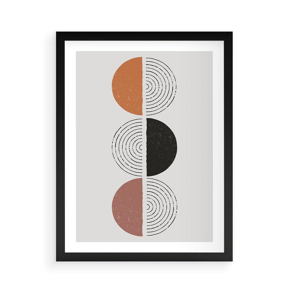 Plakat w ramie 50x70 - Eksperymenty z Geometrią - geometryczny plakat, sztuka nowoczesna - rama czarna