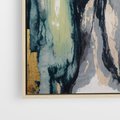 Obraz w ramie 50x50 - Sfumowane zmysły artysty - rozmyte kolory, zieleń - rama drewno