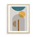 Plakat w ramie 50x70 - Wewnętrzne Labirynty Form - styl mid century, nowoczesna sztuka - rama drewno