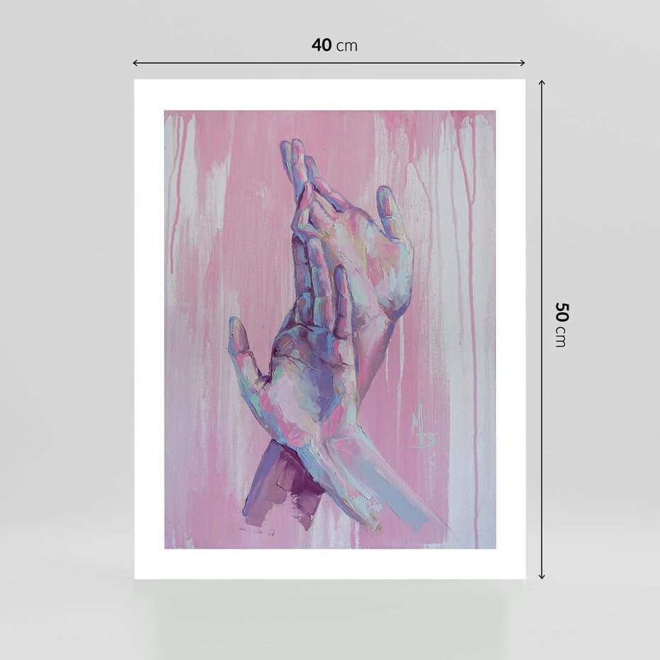 Plakat bez ramy 40x50 - Splecione - obraz olejny, pastelowe kolory