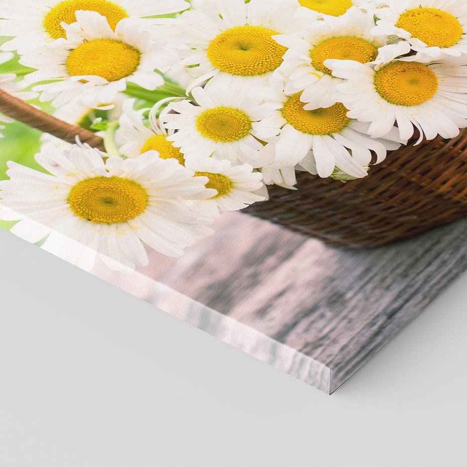 Obraz na płótnie 80x80 - Koszyk pełen kwiatów - koszyk, kwiaty