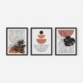 Zestaw obrazy w ramie 50x70 galeria - Skandynawski, liście, geometria - rama czarna
