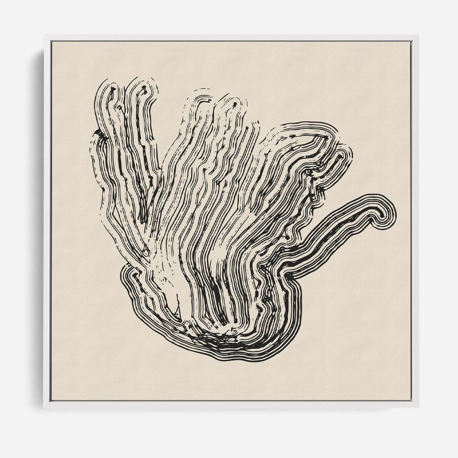 Obraz w ramie 80x80 - Abstrakcyjne Odbicie - abstrakcyjne odbicie, biało czarny - rama biała