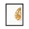 Plakat w ramie 40x50 - Przyjemność dla Oczu - złote, liście - rama czarna
