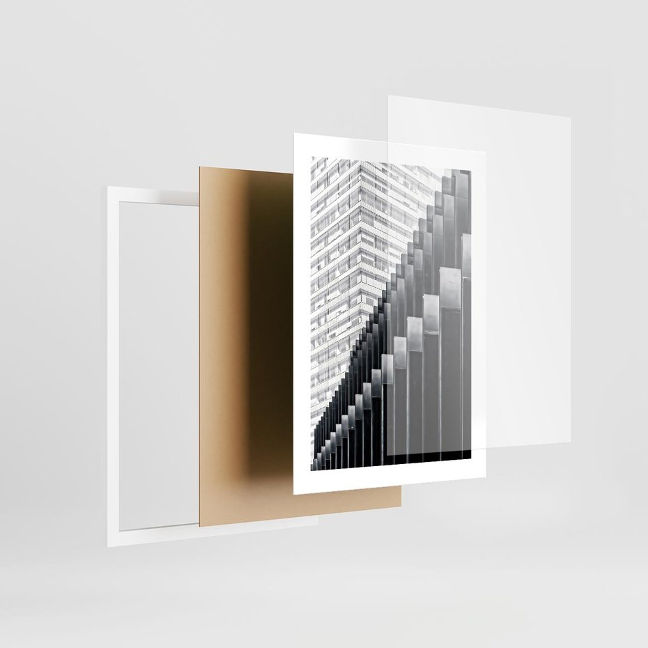 Plakat w ramie 30x40 - Architektura Stopniowa - architektura, budynki - rama biała