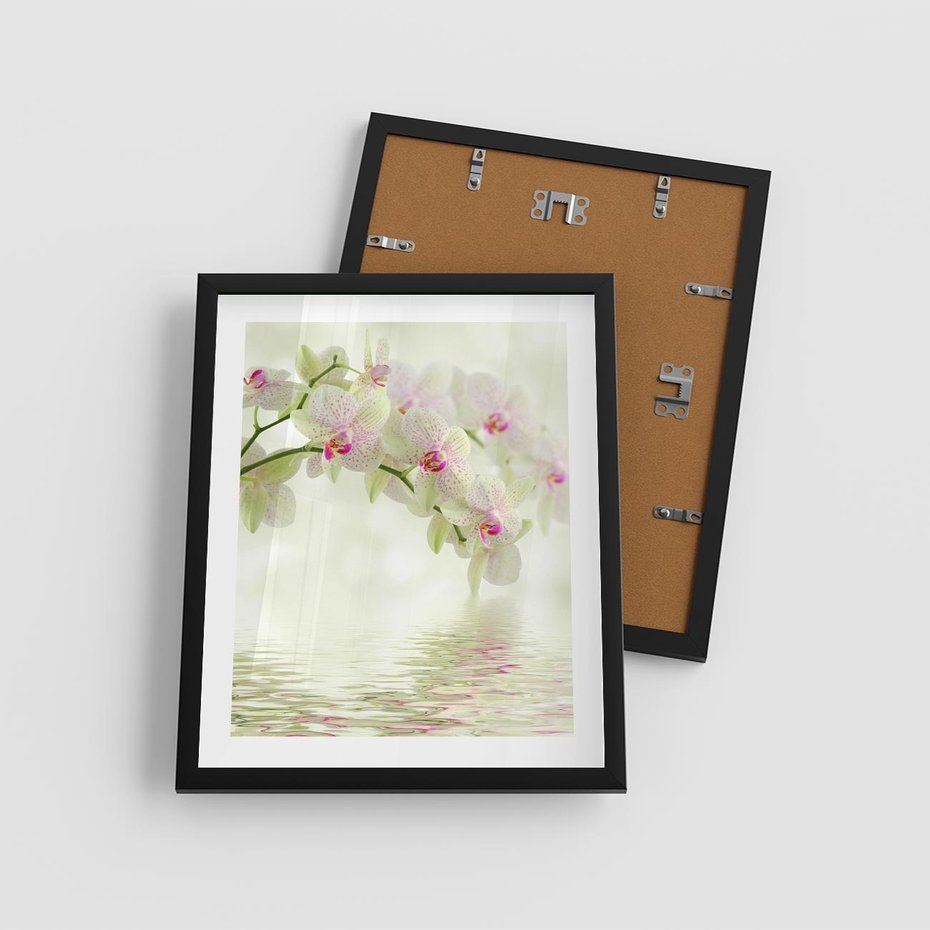 Plakat w ramie 40x50 - Orchidea w Spa - orchidea, kwiaty - rama czarna