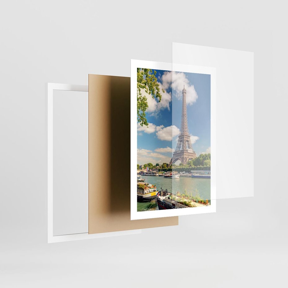 Plakat w ramie 50x70 - Paryżska ikona Francji - wieża Eiffla, Paryż - rama biała