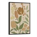 Obraz w ramie 70x100 - Beżowo i Roślinnie - nowoczesny plakat, roślinność - rama czarna
