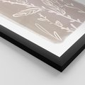 Plakat w ramie 50x70 - Roślinne Przeniknięcia - nowoczesny subtelny plakat, beżowy - rama czarna