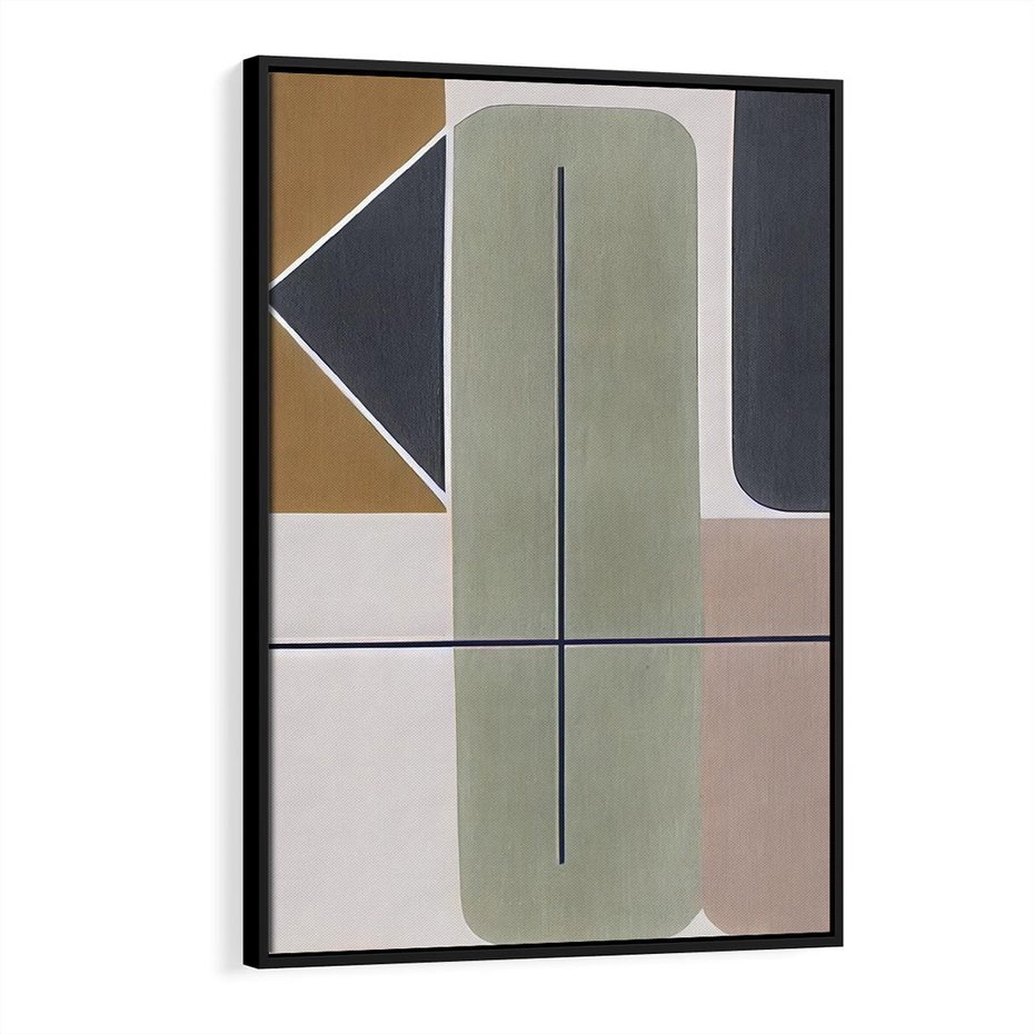 Obraz w ramie 70x100 - Sztuka Abstrakcji - geometryczne kształty, kolorowe prostokąty - rama czarna