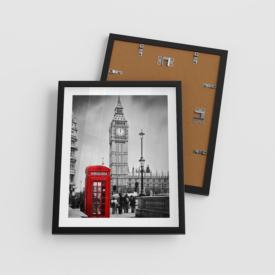 Plakat w ramie 40x50 - Ikoniczny Big Ben w Londynie - Big Ben, Londyn - rama czarna