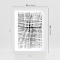 Plakat w ramie 30x40 - Refleksje Monochromatycznych Widoków - abstrakcyjna kompozycja z czarnych kropek, minimalistyczny czarno bialy plakat - rama biała