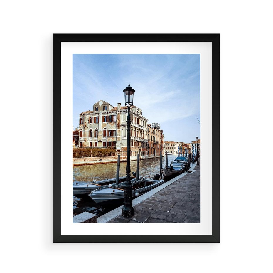 Plakat w ramie 40x50 - Kanały Wenecji - Wenecja, kanały - rama czarna