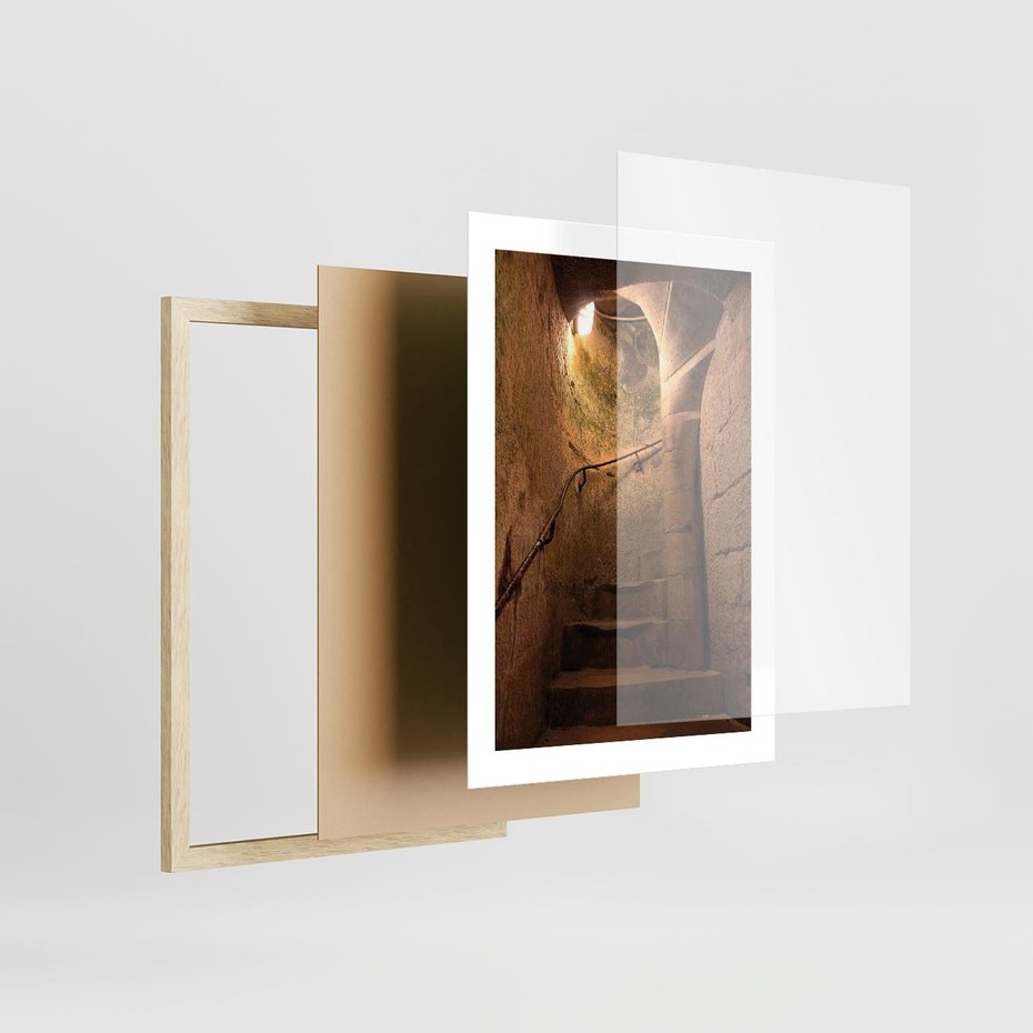 Plakat w ramie 30x40 - Perspektywa uliczki - uliczka, perspektywa - rama drewno