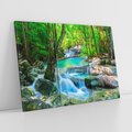 Obraz na płótnie 120x80 - Magia w lesie nad rzeką - wodospad, rzeka