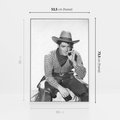 Obraz w ramie 50x70 - Dziki Zachód - retro zdjęcie, czarno białe - rama biała