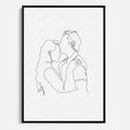 Obraz w ramie 70x100 - Wewnętrzne Emocje - para zakochanych, kobieta i mężczyzna - rama czarna
