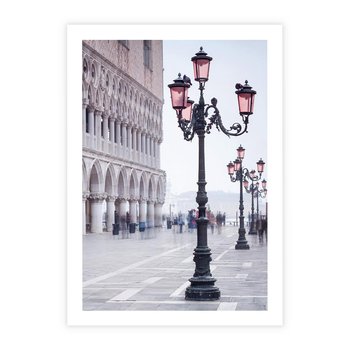 Plakat bez ramy 21x30 - Przemijający urok miasta - miasto, uliczka