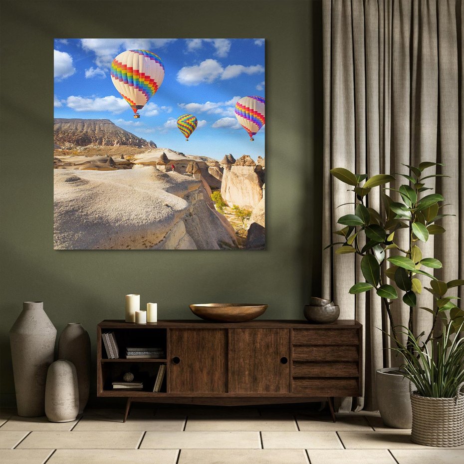 Obraz na płótnie 80x80 - Kolorowe Balony nad Turcją - balony, turcja