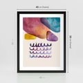 Plakat w ramie 40x50 - Impresje Akwarelowej Przestrzeni - kolorowe pastelowe plamy, rozmyte żywe kolory - rama czarna