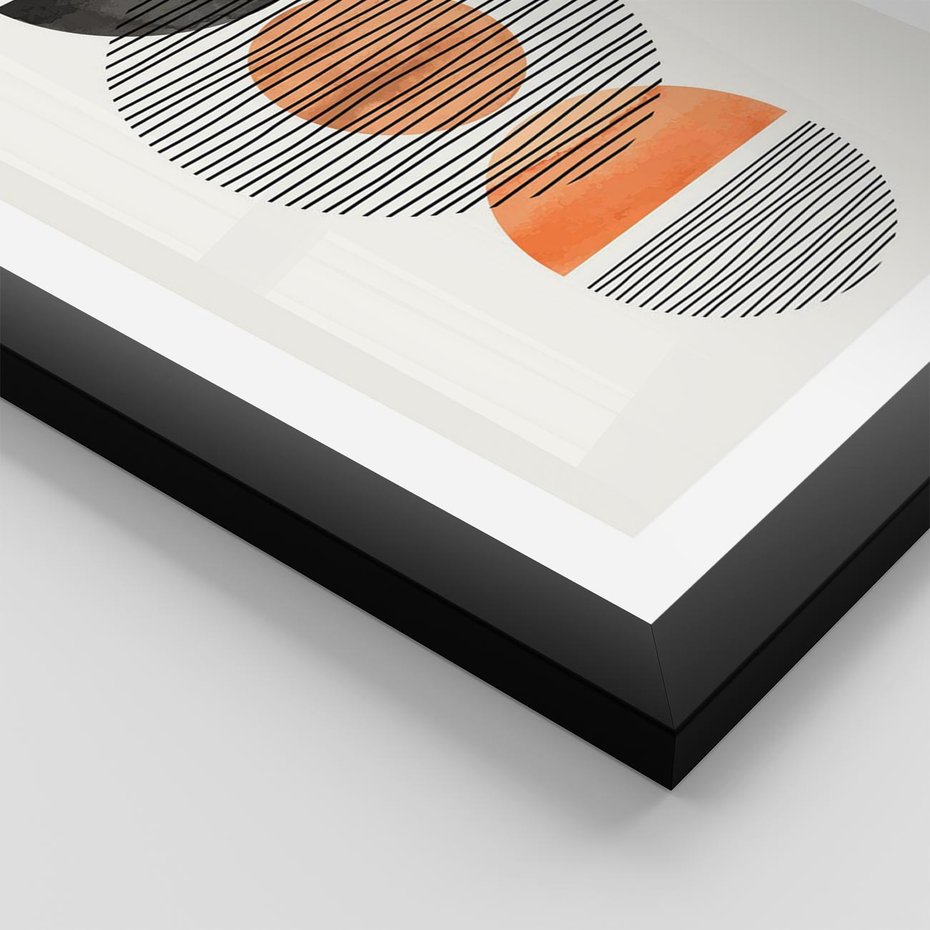 Plakat w ramie 30x40 - Geometryczna Abstrakcja - abstrakcja, nowoczesny obraz - rama czarna