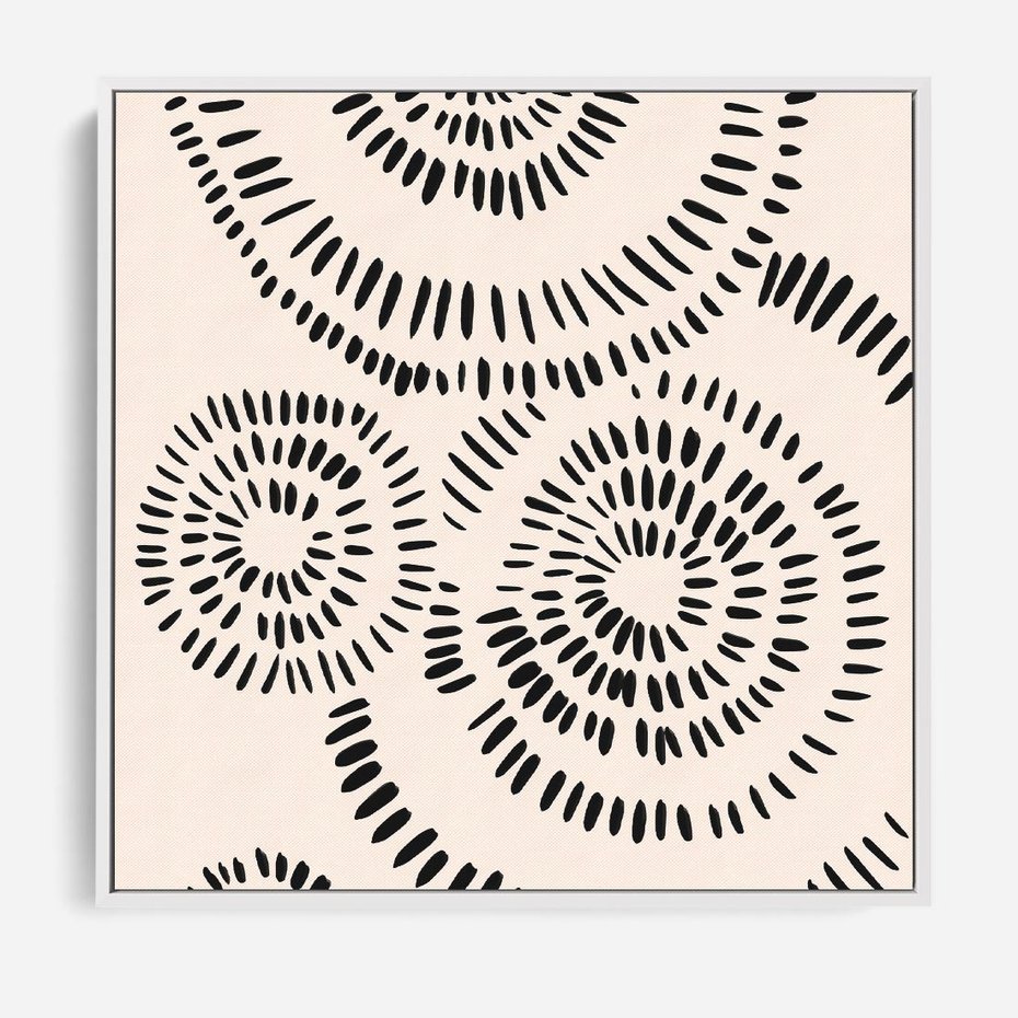 Obraz w ramie 80x80 - Abstrakcyjne Wnętrza - minimalistyczne kształty, odbicia - rama biała