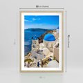 Plakat w ramie 50x70 - Urokliwy widok na Santorini - Santorini, widok - rama drewno