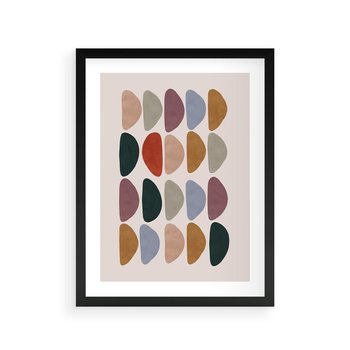 Plakat w ramie 50x70 - Granice Boho - abstrakcyjny obraz, geometryczna kompozycja - rama czarna