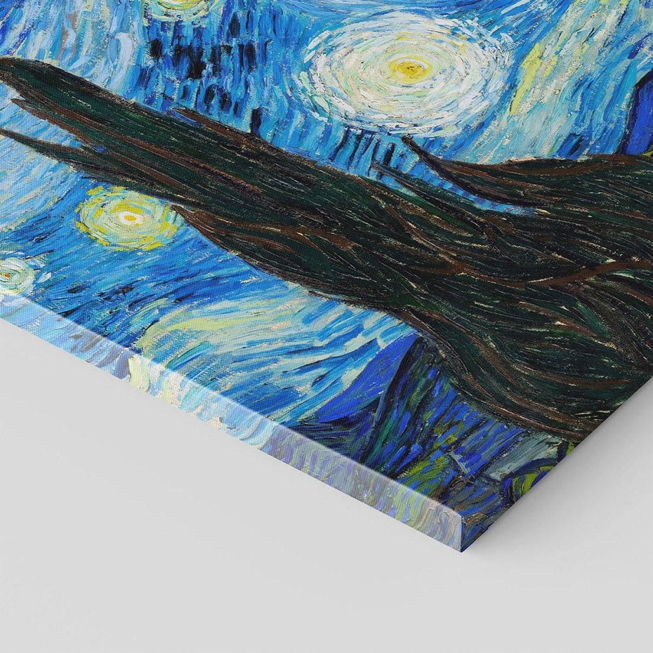 Obraz na płótnie 120x80 - "Gwiaździsta noc" (1889) Vincent van Gogh - Reprodukcja - reprodukcja, obraz na płótnie