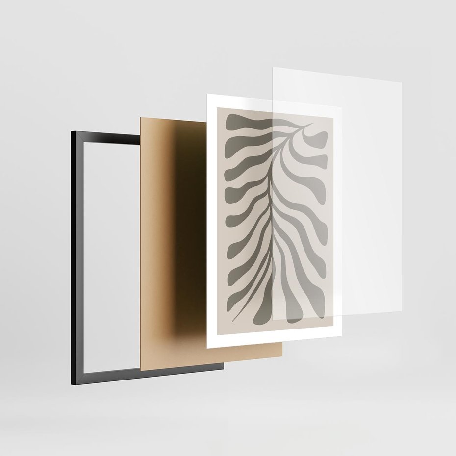 Plakat w ramie 50x70 - Zaklęte Kształty - nowoczesna sztuka, plakat modern - rama czarna