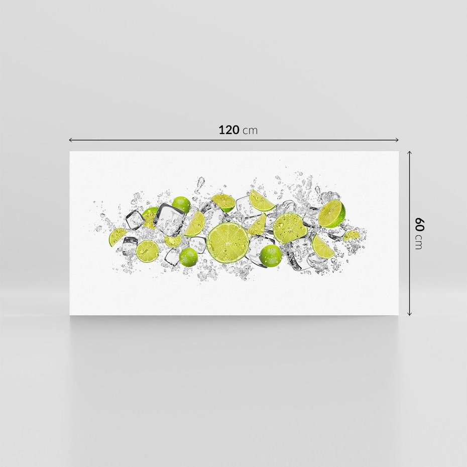 Obraz na płótnie 120x60 - Rześkość i smak - limonki, lód