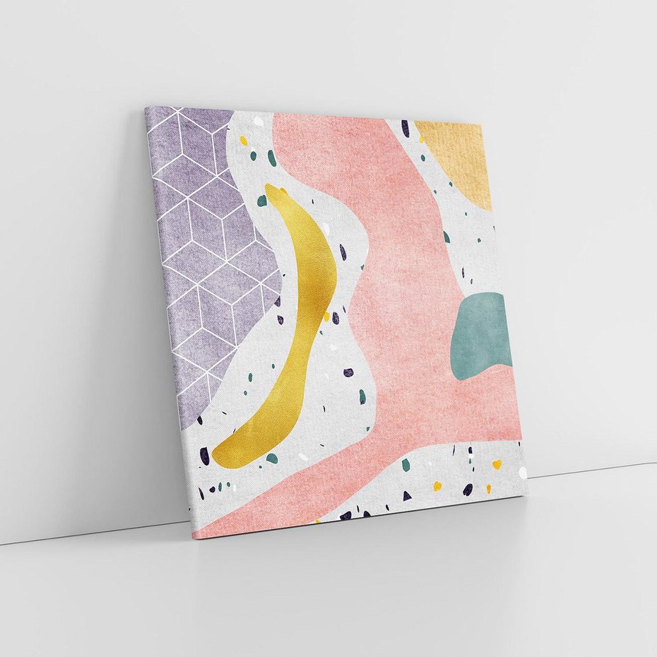 Obraz na płótnie 30x30 - Eklektyczny Mix - kolaż, pastelowe abstrakcyjne plamy