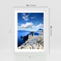 Plakat w ramie 30x40 - Magiczne Widoki - Santorini, perspektywa - rama biała
