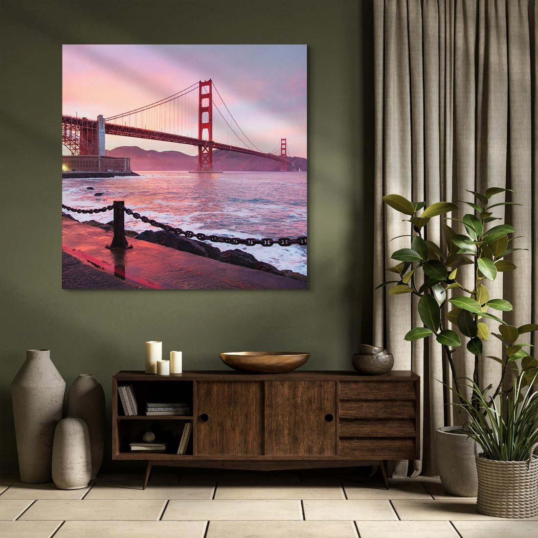 Obraz na płótnie 60x60 - Golden Gate - Most w USA - Golden Gate, most