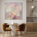 Obraz w ramie 80x80 - Miękka Melodia Pasteli - olejne płótno, pastelowe kolory - rama drewno