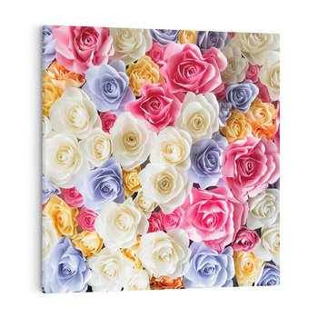 Obraz na płótnie 50x50 - Elegancja w kwiatach - kwiaty, róże