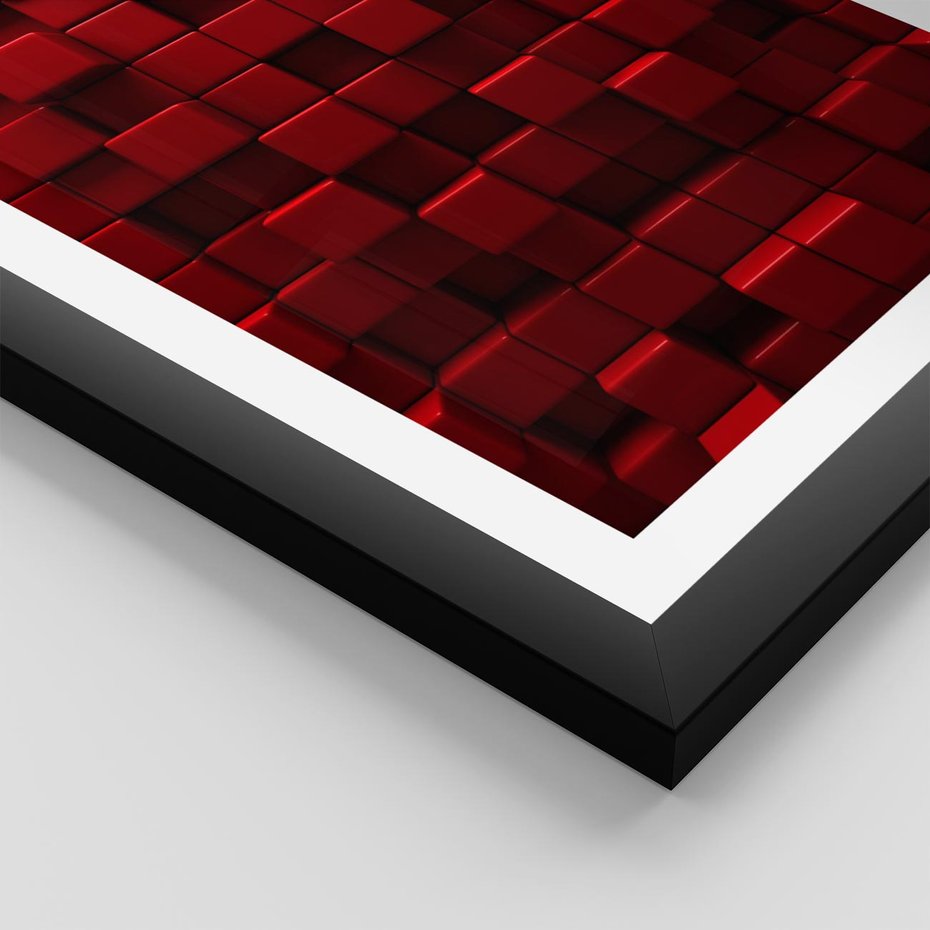 Plakat w ramie 50x70 - Geometryczne 3D: wizja przestrzeni - geometryczne, 3D - rama czarna