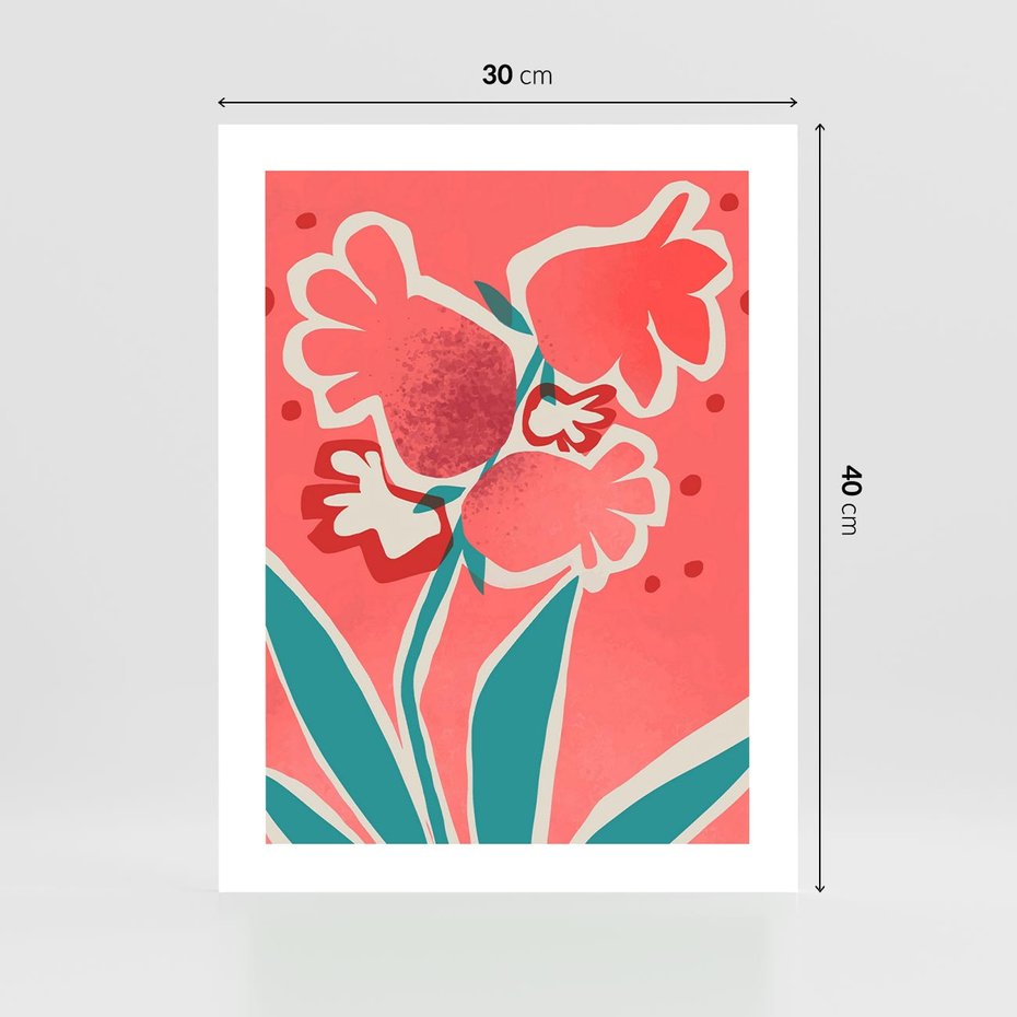 Plakat bez ramy 30x40 - Rozkwitające Plamy i Formy - nowoczesny plakat, abstrakcyjne kwiaty